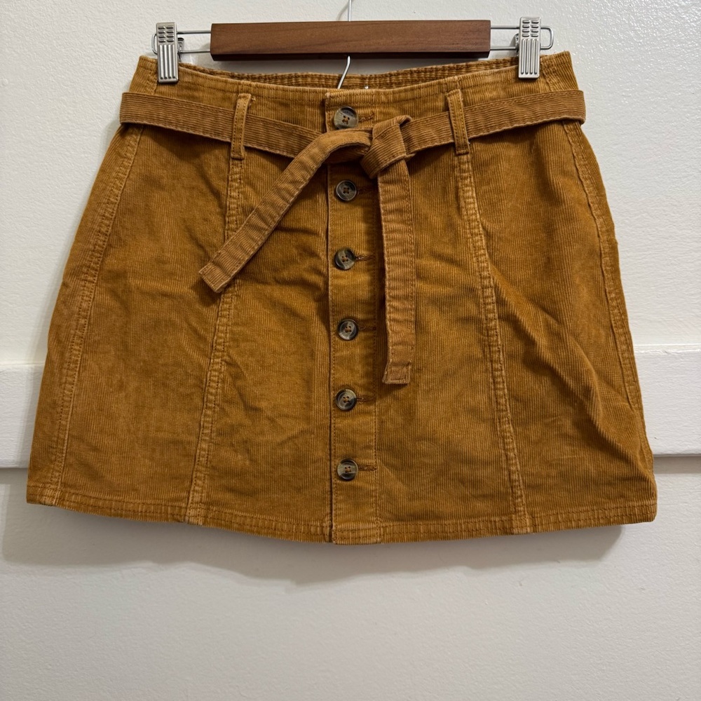 American Eagle Outfitters (AEO) Brown Button-Front Corduroy Skirt (4)
